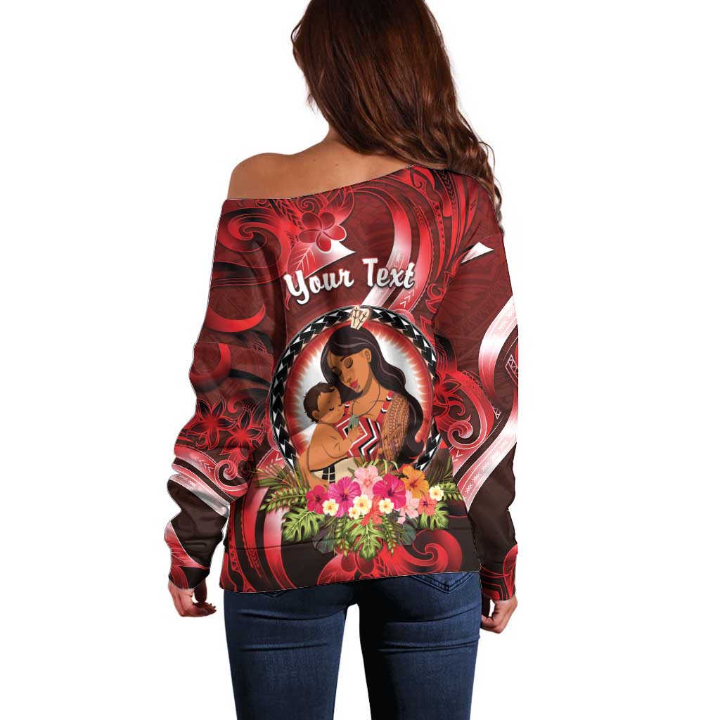 Personalised New Zealand Mother's Day Off Shoulder Sweater I Love You Mom