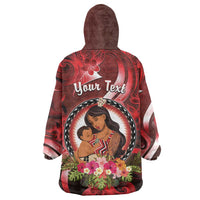 Personalised New Zealand Mother's Day Wearable Blanket Hoodie I Love You Mom DT04 - Polynesian Pride