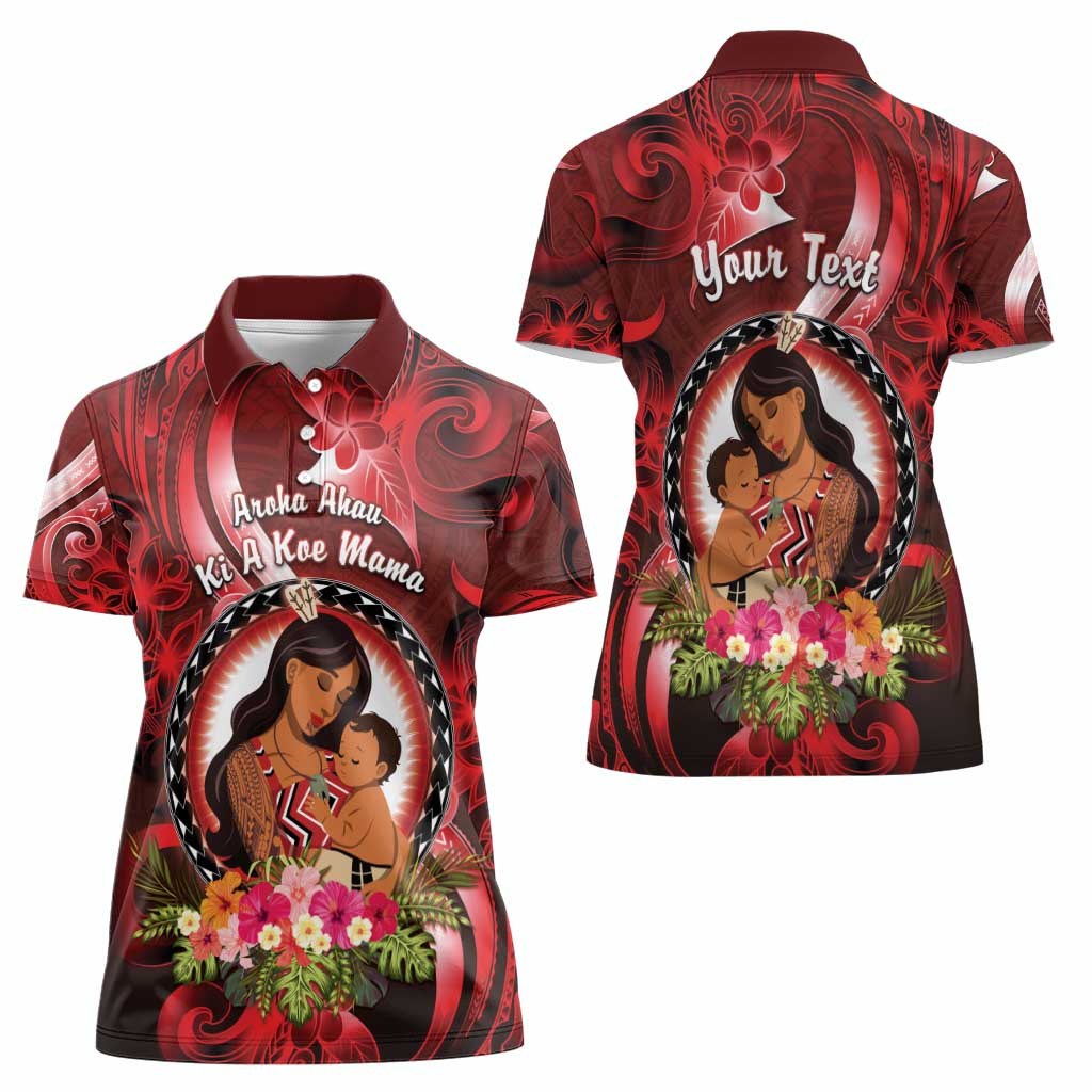 Personalised New Zealand Mother's Day Women Polo Shirt I Love You Mom DT04 - Polynesian Pride