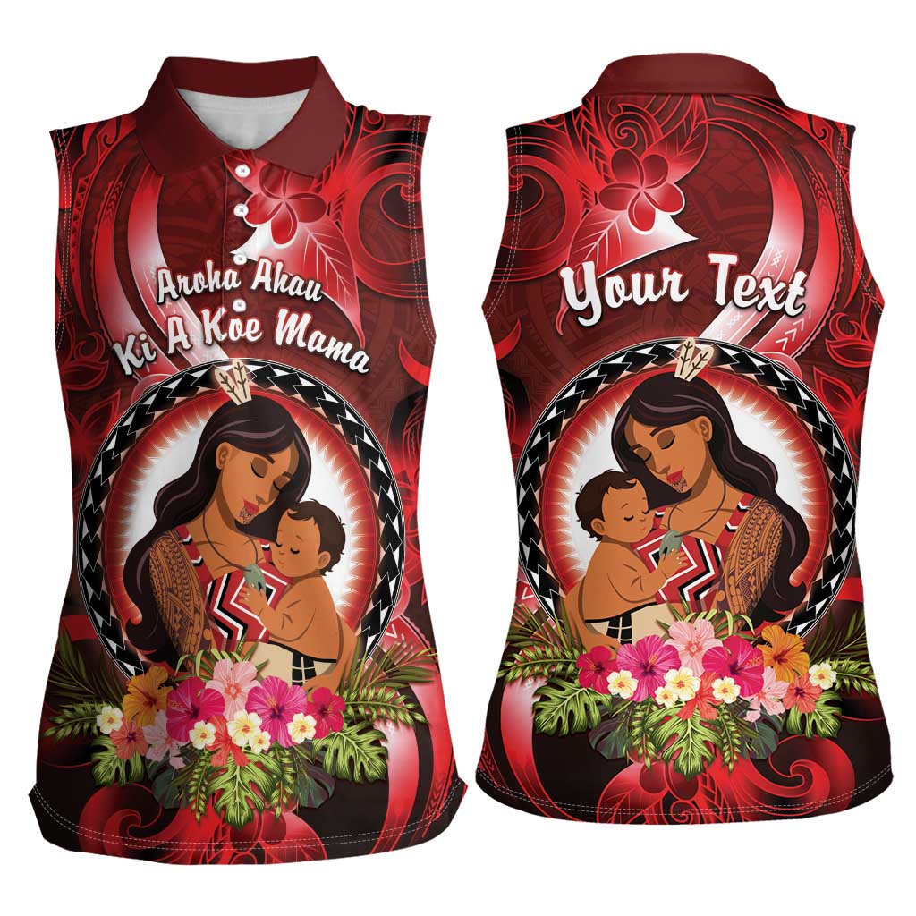 Personalised New Zealand Mother's Day Women Sleeveless Polo Shirt I Love You Mom