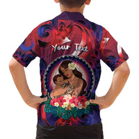 Personalised Samoa Mother's Day Family Matching Long Sleeve Bodycon Dress and Hawaiian Shirt I Love You Mom DT04 - Polynesian Pride