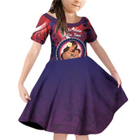 Personalised Samoa Mother's Day Family Matching Off Shoulder Short Dress and Hawaiian Shirt I Love You Mom DT04 Daughter's Dress Red - Polynesian Pride