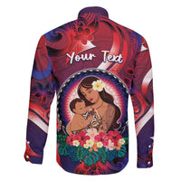 Personalised Samoa Mother's Day Family Matching Short Sleeve Bodycon Dress and Hawaiian Shirt I Love You Mom DT04 - Polynesian Pride