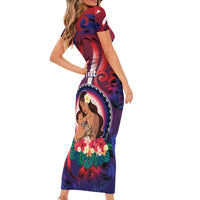 Personalised Samoa Mother's Day Family Matching Short Sleeve Bodycon Dress and Hawaiian Shirt I Love You Mom DT04 - Polynesian Pride