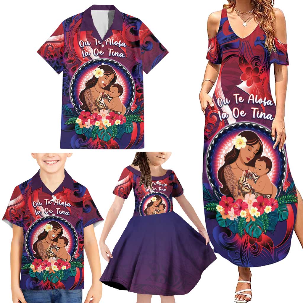 Personalised Samoa Mother's Day Family Matching Summer Maxi Dress and Hawaiian Shirt I Love You Mom DT04 - Polynesian Pride