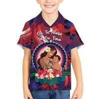Personalised Samoa Mother's Day Family Matching Summer Maxi Dress and Hawaiian Shirt I Love You Mom DT04 Son's Shirt Red - Polynesian Pride