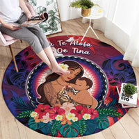 Samoa Mother's Day Round Carpet I Love You Mom