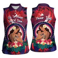 Personalised Samoa Mother's Day Women Sleeveless Polo Shirt I Love You Mom