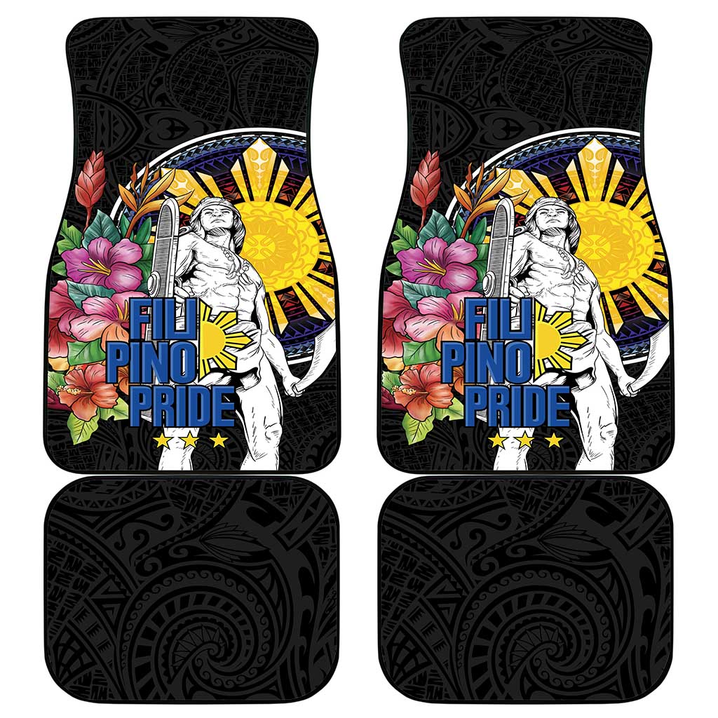 Filipinos Lapu-Lapu Hero Philippines Car Mats Hibiscus Flowers Style DT04 - Polynesian Pride