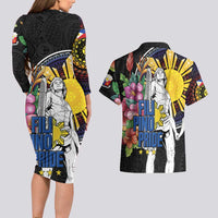 Filipinos Lapu-Lapu Hero Philippines Couples Matching Long Sleeve Bodycon Dress and Hawaiian Shirt Hibiscus Flowers Style DT04 - Polynesian Pride