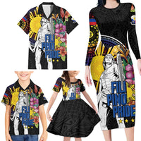 Filipinos Lapu-Lapu Hero Philippines Family Matching Long Sleeve Bodycon Dress and Hawaiian Shirt Hibiscus Flowers Style DT04 - Polynesian Pride
