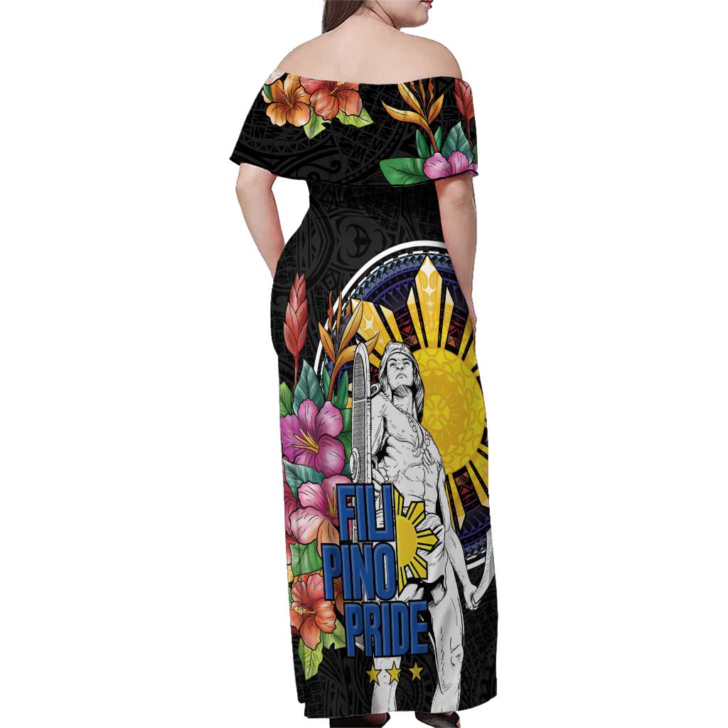 Filipinos Lapu-Lapu Hero Philippines Family Matching Off Shoulder Maxi Dress and Hawaiian Shirt Hibiscus Flowers Style DT04 - Polynesian Pride