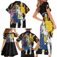 Filipinos Lapu-Lapu Hero Philippines Family Matching Short Sleeve Bodycon Dress and Hawaiian Shirt Hibiscus Flowers Style DT04 - Polynesian Pride