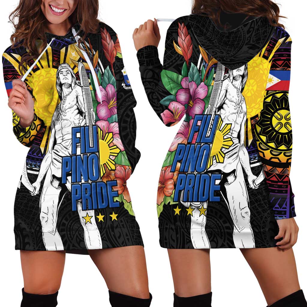 Filipinos Lapu-Lapu Hero Philippines Hoodie Dress Hibiscus Flowers Style