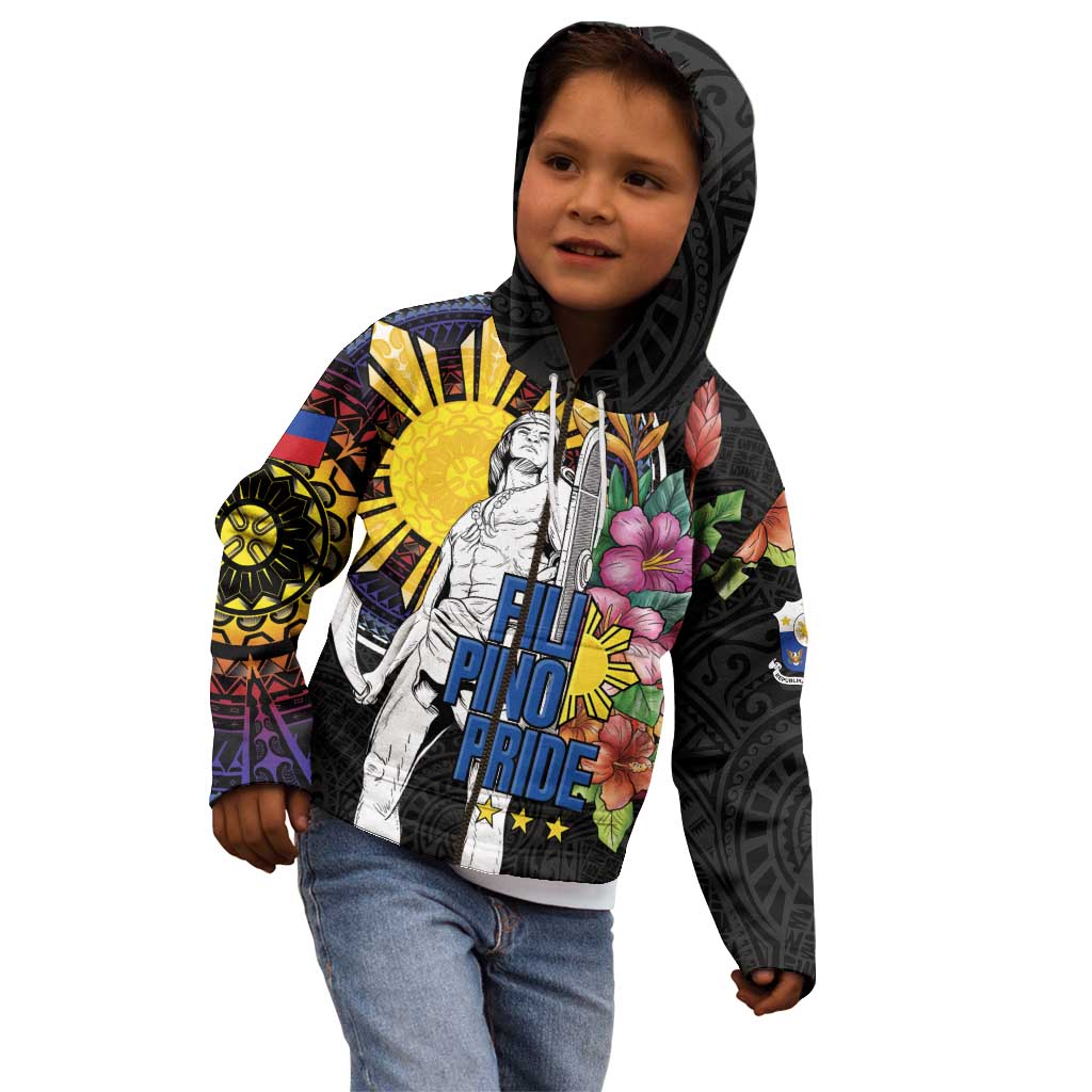 Filipinos Lapu-Lapu Hero Philippines Kid Hoodie Hibiscus Flowers Style