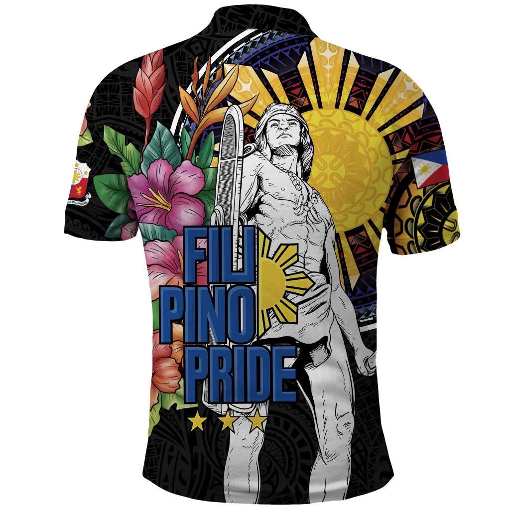 Filipinos Lapu-Lapu Hero Philippines Polo Shirt Hibiscus Flowers Style DT04 - Polynesian Pride