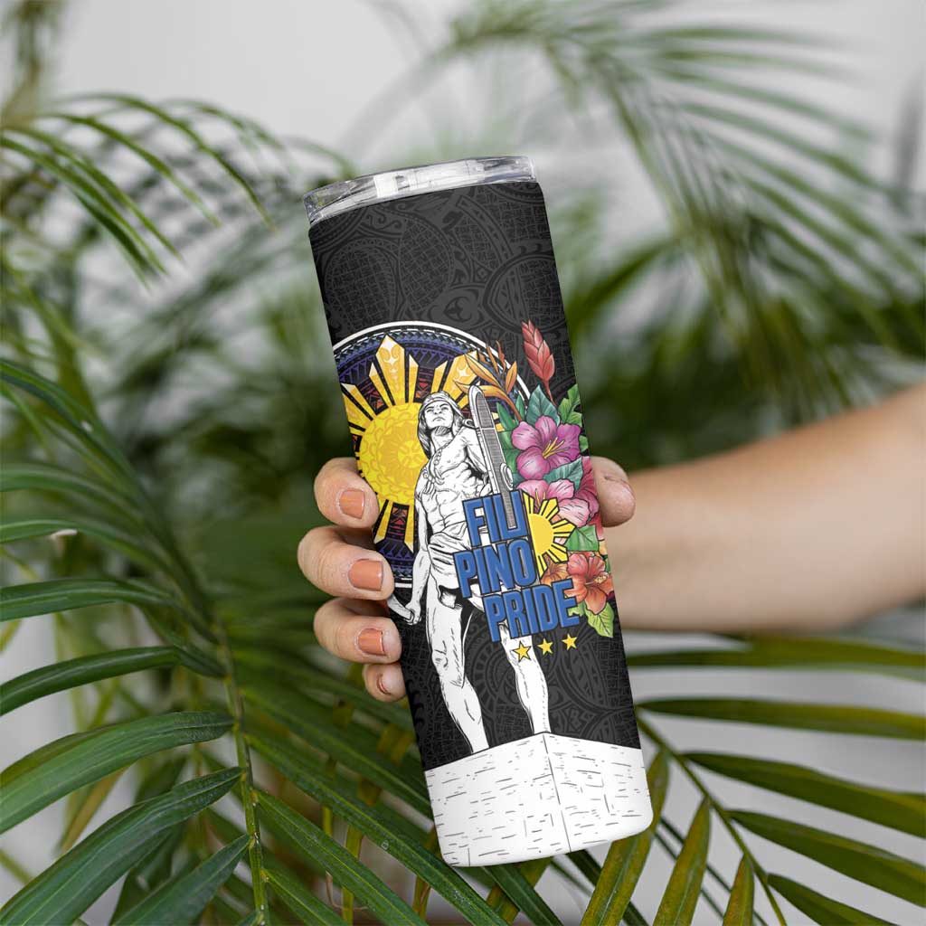 Filipinos Lapu-Lapu Hero Philippines Skinny Tumbler Hibiscus Flowers Style