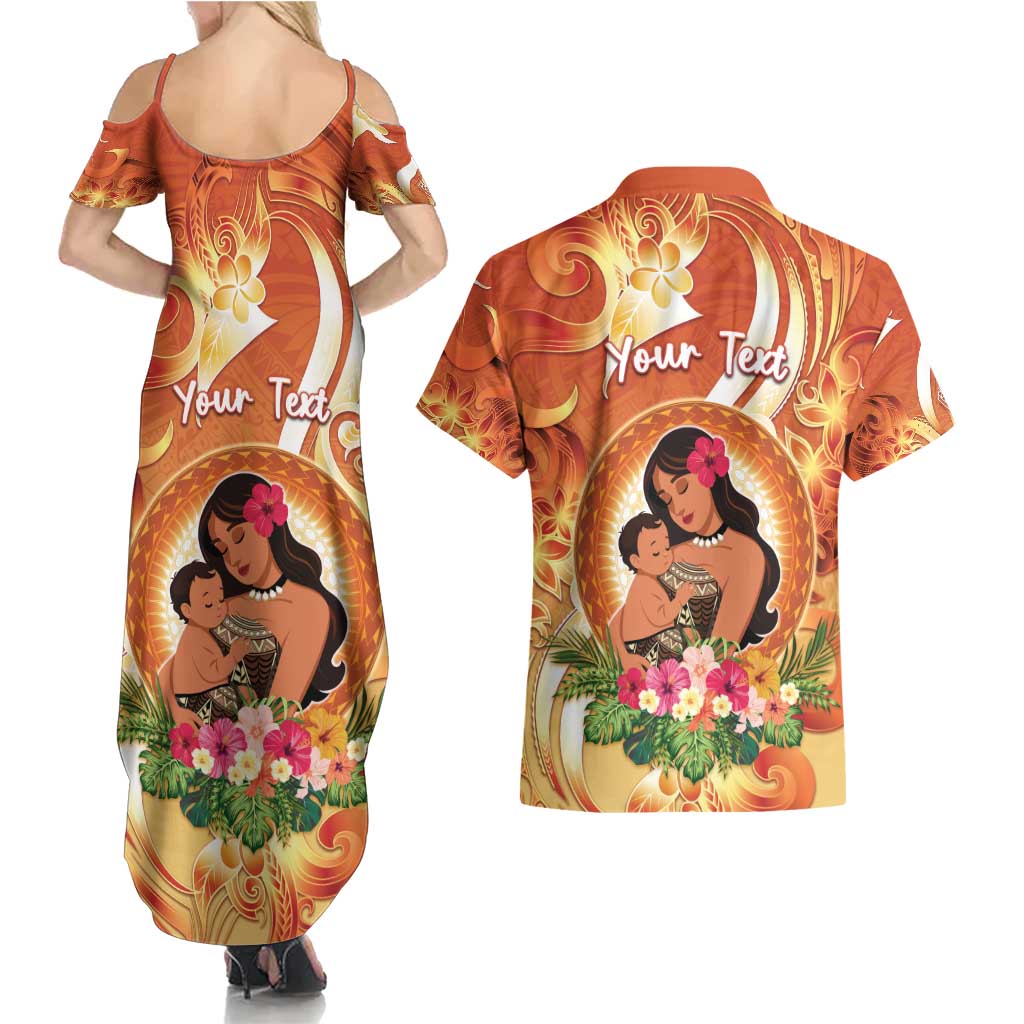Personalised Tonga Mother's Day Couples Matching Summer Maxi Dress and Hawaiian Shirt I Love You Mom