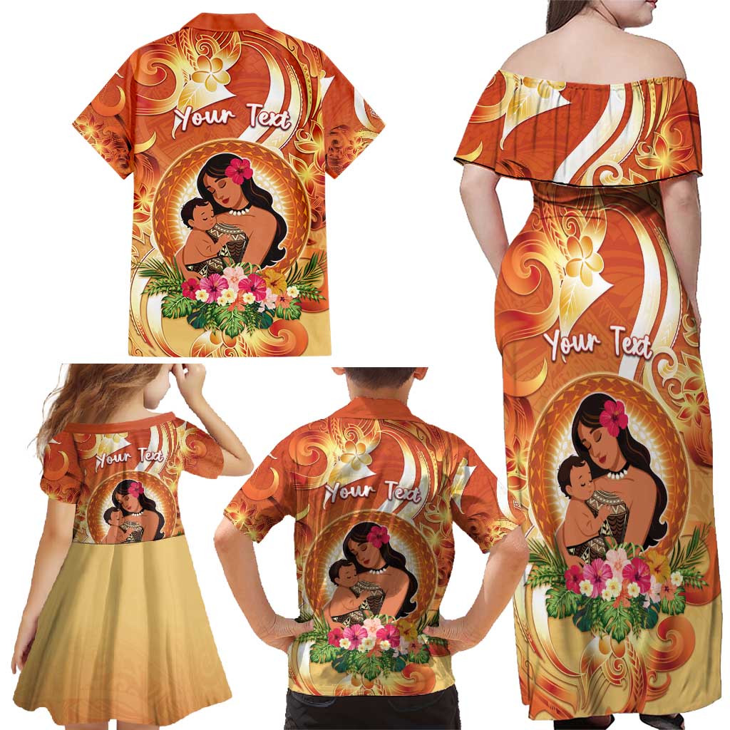 Personalised Tonga Mother's Day Family Matching Off Shoulder Maxi Dress and Hawaiian Shirt I Love You Mom DT04 - Polynesian Pride