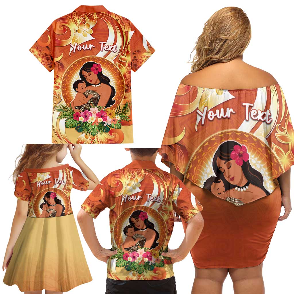 Personalised Tonga Mother's Day Family Matching Off Shoulder Short Dress and Hawaiian Shirt I Love You Mom DT04 - Polynesian Pride
