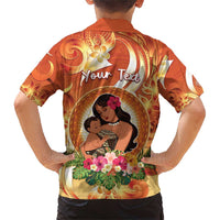 Personalised Tonga Mother's Day Family Matching Short Sleeve Bodycon Dress and Hawaiian Shirt I Love You Mom DT04 - Polynesian Pride