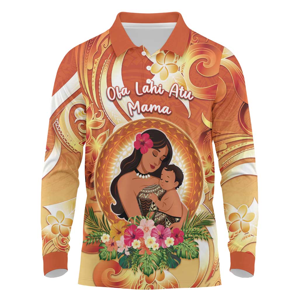 Personalised Tonga Mother's Day Long Sleeve Polo Shirt I Love You Mom