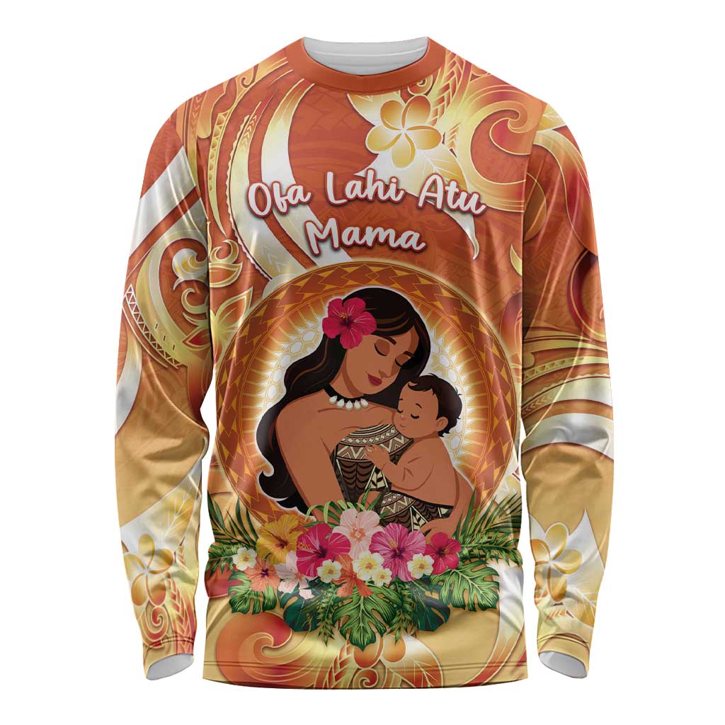 Personalised Tonga Mother's Day Long Sleeve Shirt I Love You Mom