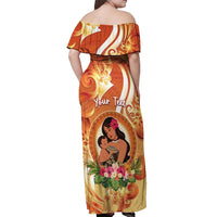 Personalised Tonga Mother's Day Off Shoulder Maxi Dress I Love You Mom DT04 - Polynesian Pride