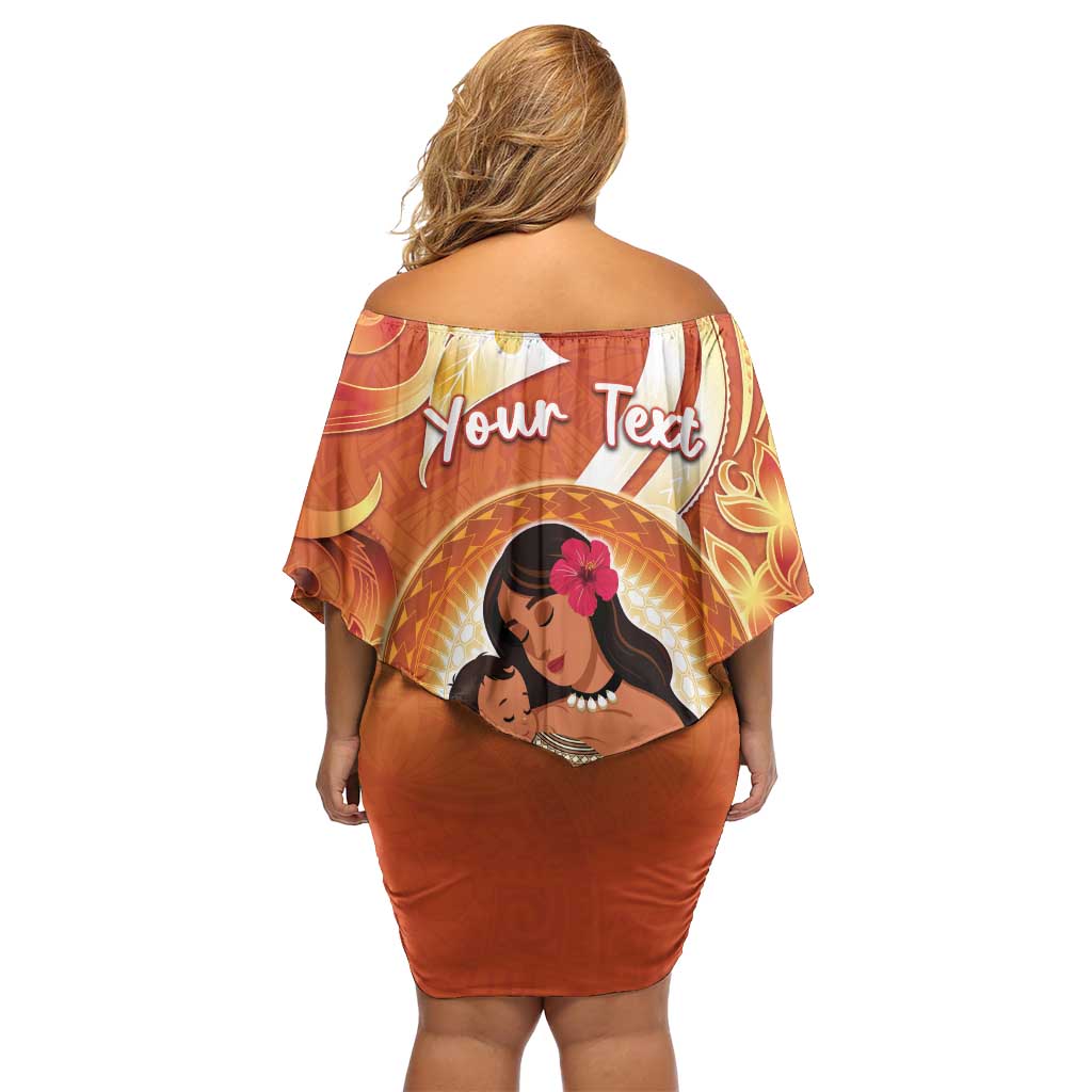 Personalised Tonga Mother's Day Off Shoulder Short Dress I Love You Mom
