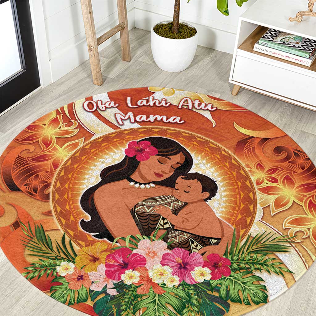 Tonga Mother's Day Round Carpet I Love You Mom