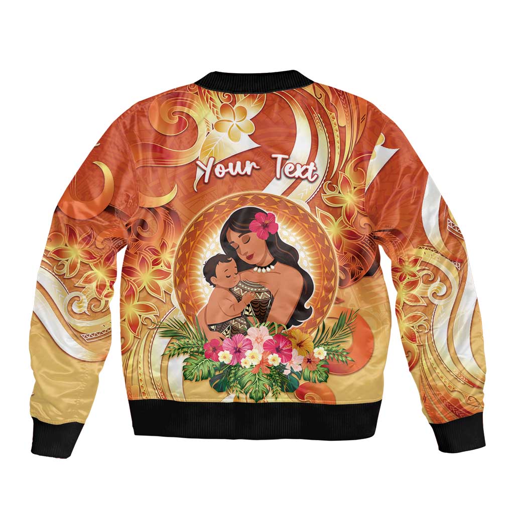 Personalised Tonga Mother's Day Sleeve Zip Bomber Jacket I Love You Mom