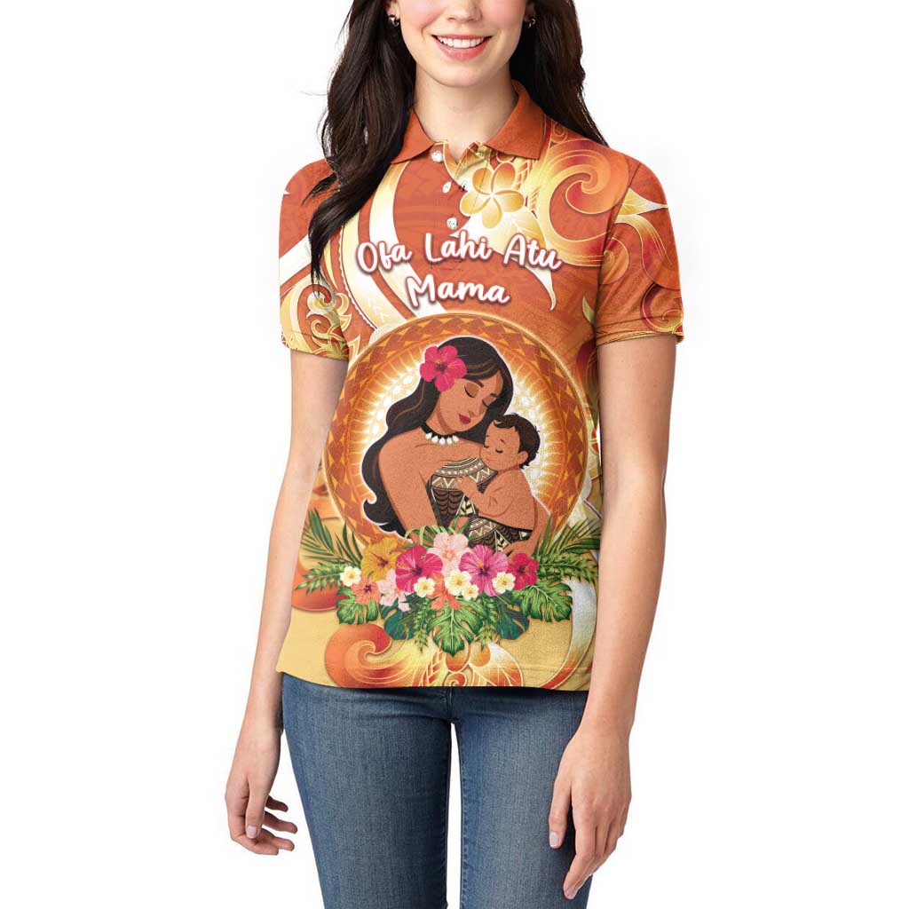 Personalised Tonga Mother's Day Women Polo Shirt I Love You Mom