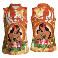 Personalised Tonga Mother's Day Women Sleeveless Polo Shirt I Love You Mom