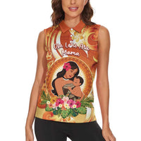 Personalised Tonga Mother's Day Women Sleeveless Polo Shirt I Love You Mom