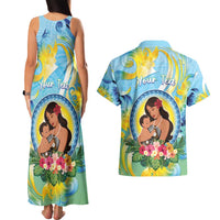 Personalised Fiji Mother's Day Couples Matching Tank Maxi Dress and Hawaiian Shirt I Love You Mom DT04 - Polynesian Pride