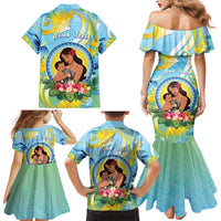 Personalised Fiji Mother's Day Family Matching Mermaid Dress and Hawaiian Shirt I Love You Mom DT04 - Polynesian Pride