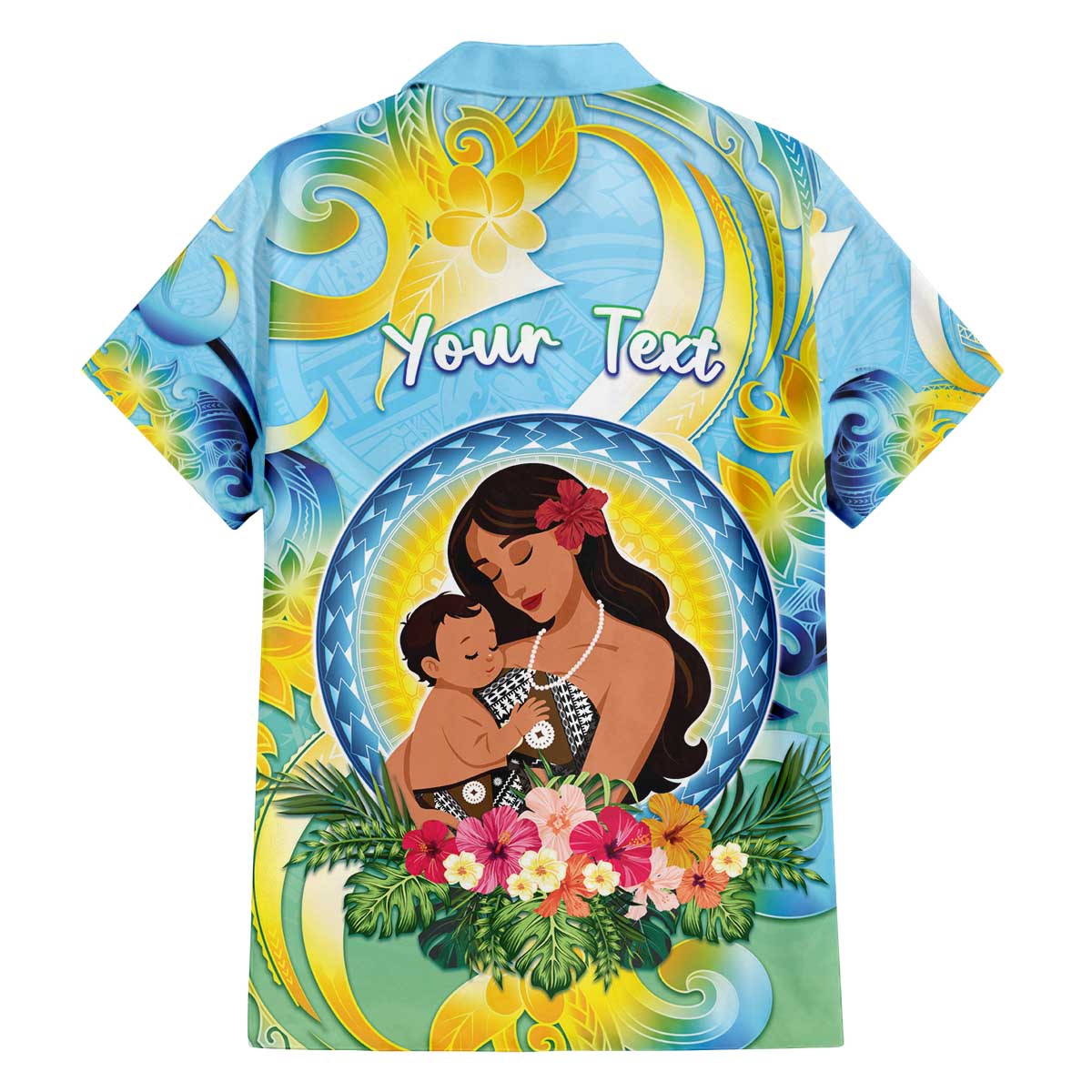 Personalised Fiji Mother's Day Family Matching Off The Shoulder Long Sleeve Dress and Hawaiian Shirt I Love You Mom DT04 - Polynesian Pride