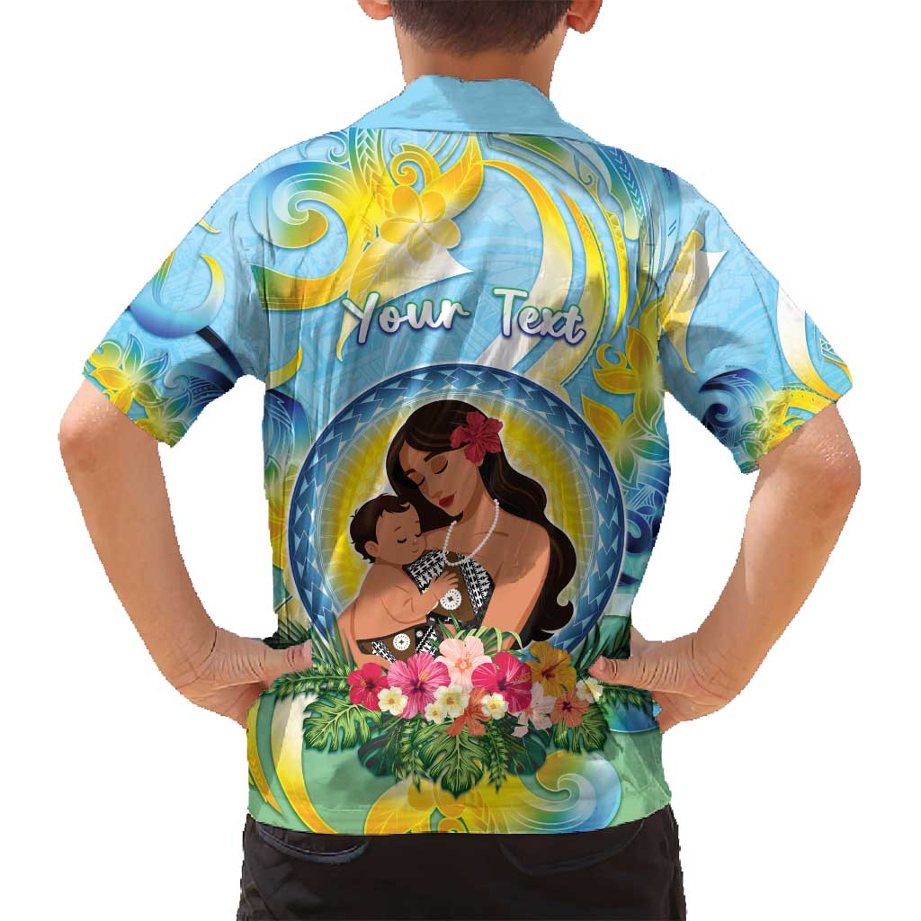 Personalised Fiji Mother's Day Family Matching Off Shoulder Maxi Dress and Hawaiian Shirt I Love You Mom DT04 - Polynesian Pride