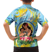 Personalised Fiji Mother's Day Family Matching Off Shoulder Maxi Dress and Hawaiian Shirt I Love You Mom DT04 - Polynesian Pride