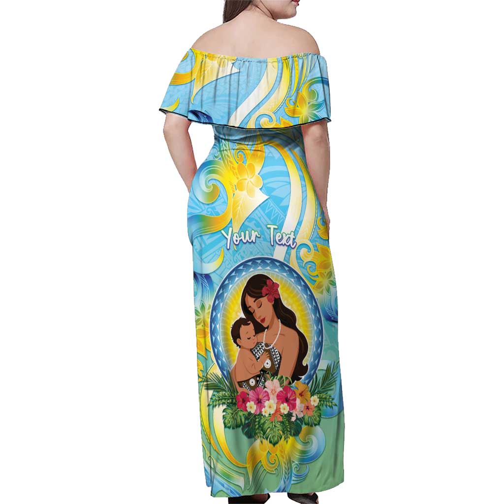Personalised Fiji Mother's Day Family Matching Off Shoulder Maxi Dress and Hawaiian Shirt I Love You Mom DT04 - Polynesian Pride
