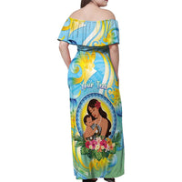 Personalised Fiji Mother's Day Family Matching Off Shoulder Maxi Dress and Hawaiian Shirt I Love You Mom DT04 - Polynesian Pride