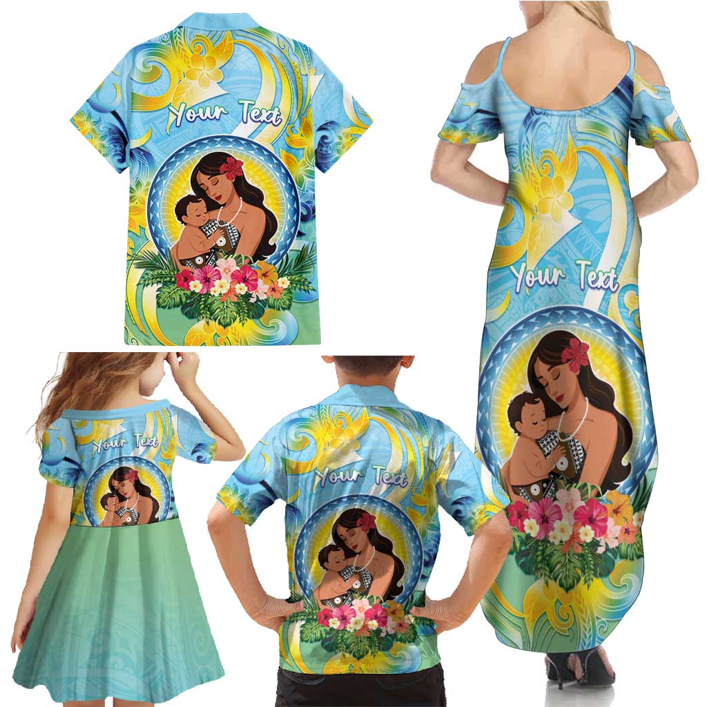 Personalised Fiji Mother's Day Family Matching Summer Maxi Dress and Hawaiian Shirt I Love You Mom DT04 - Polynesian Pride