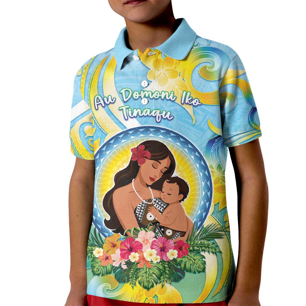 Personalised Fiji Mother's Day Kid Polo Shirt I Love You Mom