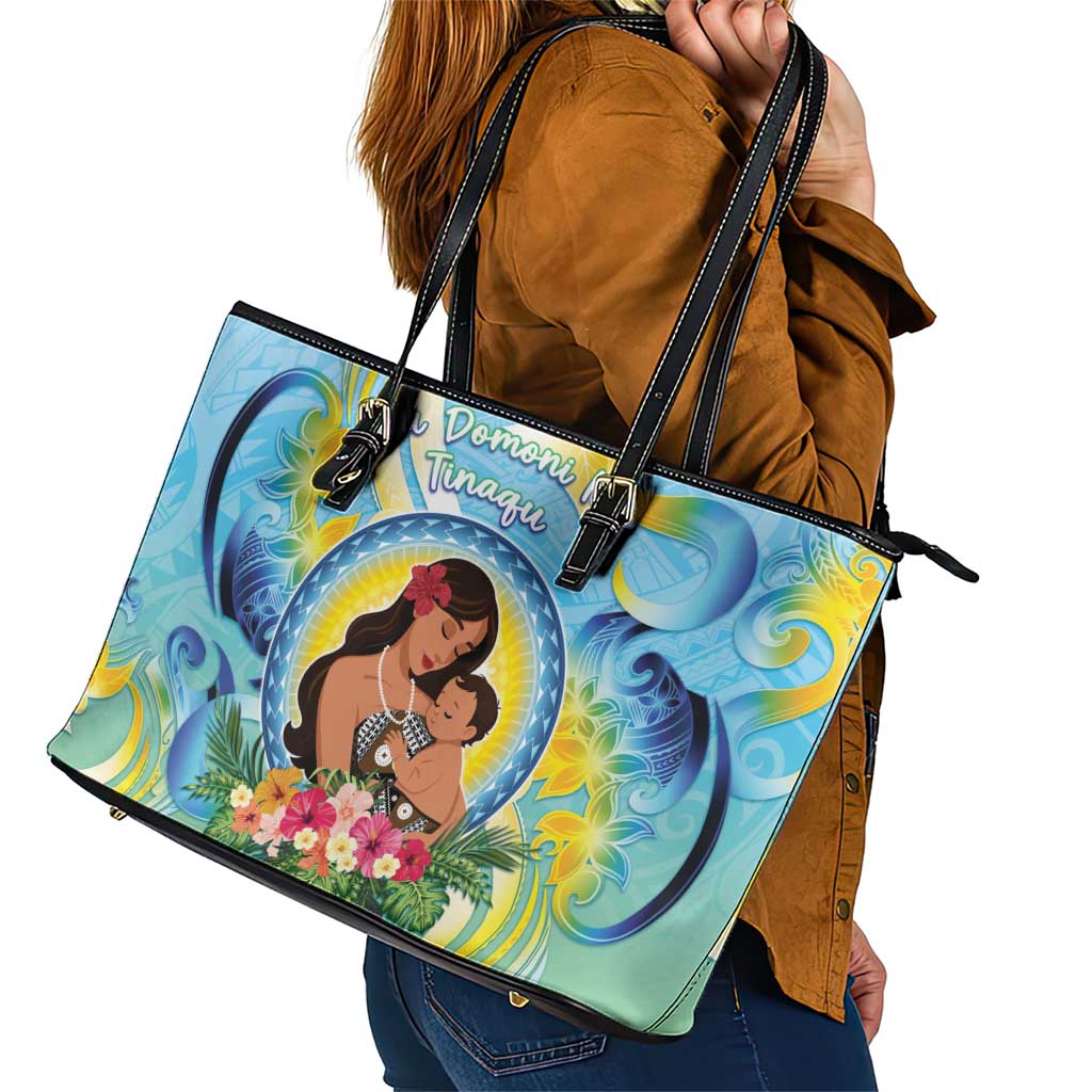 Fiji Mother's Day Leather Tote Bag I Love You Mom
