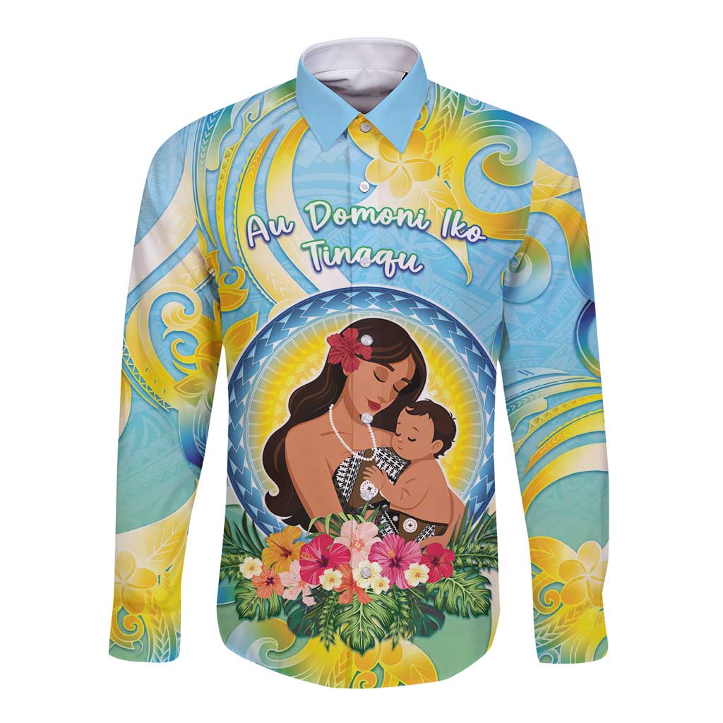 Personalised Fiji Mother's Day Long Sleeve Button Shirt I Love You Mom