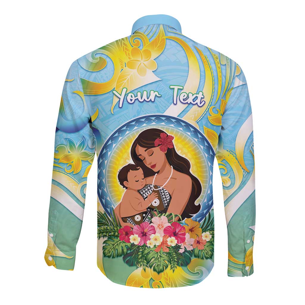Personalised Fiji Mother's Day Long Sleeve Button Shirt I Love You Mom