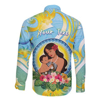 Personalised Fiji Mother's Day Long Sleeve Button Shirt I Love You Mom