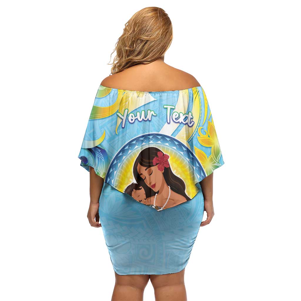 Personalised Fiji Mother's Day Off Shoulder Short Dress I Love You Mom