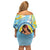 Personalised Fiji Mother's Day Off Shoulder Short Dress I Love You Mom