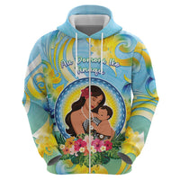 Personalised Fiji Mother's Day Zip Hoodie I Love You Mom